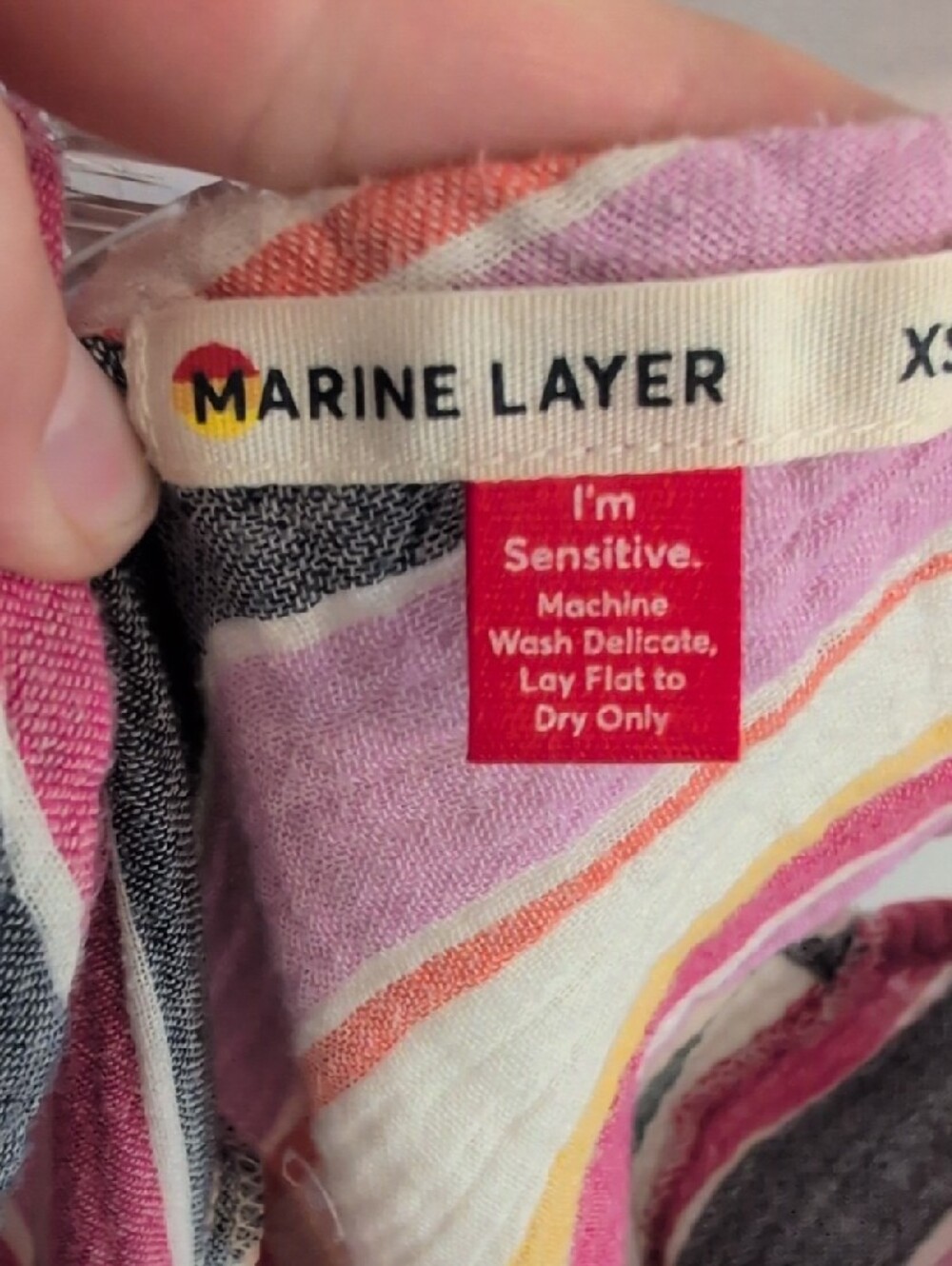 Marine Layer Pink, Yellow & Gray Striped Tank - Picture 4 of 7